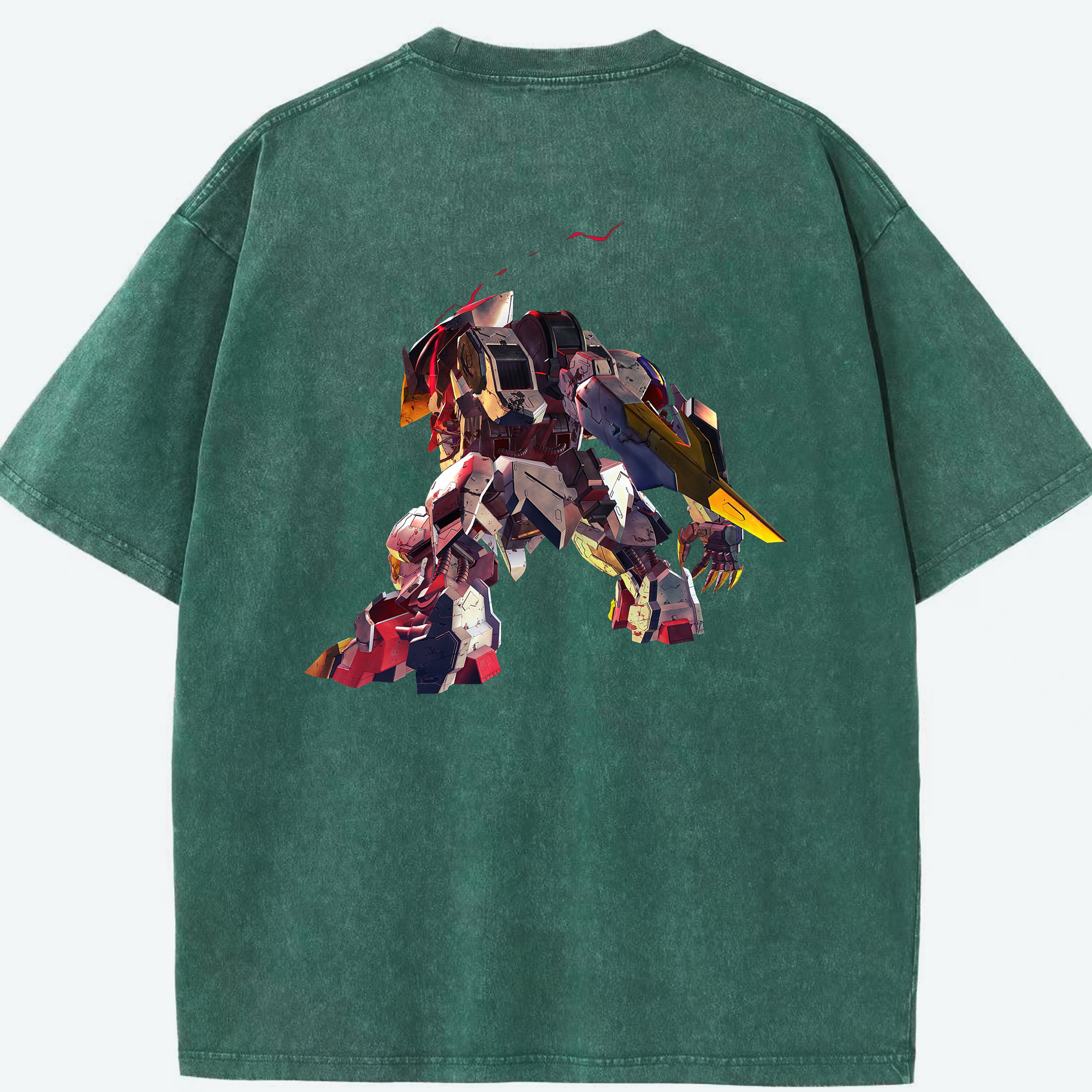 （画像用） 機動戦士ガンダム Mobile Suit Gundam 綿100% ヴィンテージ風 半袖Tシャツ（背面プリント）